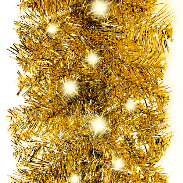 vidaXL Christmas Garland with LED 5 m Golden