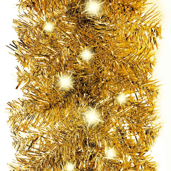 vidaXL Christmas Garland with LED 10 m Gold