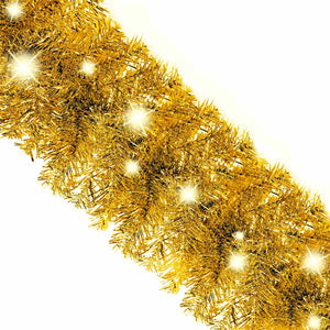 vidaXL Christmas Garland with LED 10 m Gold