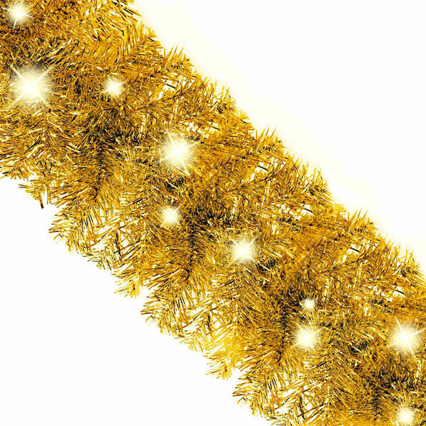 vidaXL Christmas Garland with LED 10 m Gold