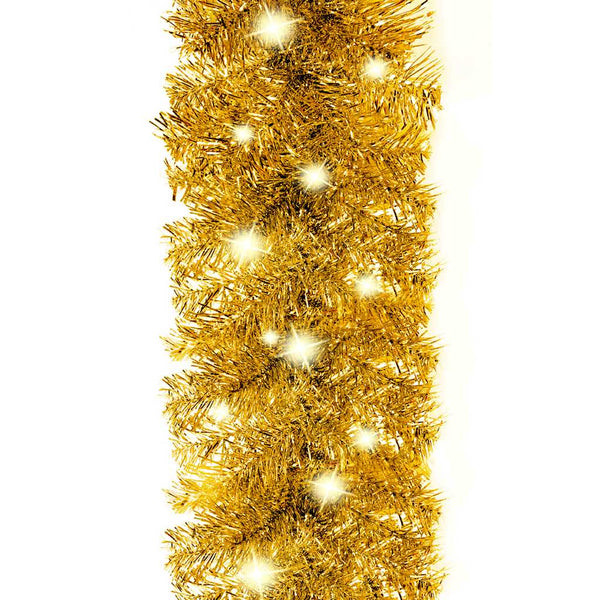 vidaXL Christmas Garland with LED 10 m Gold