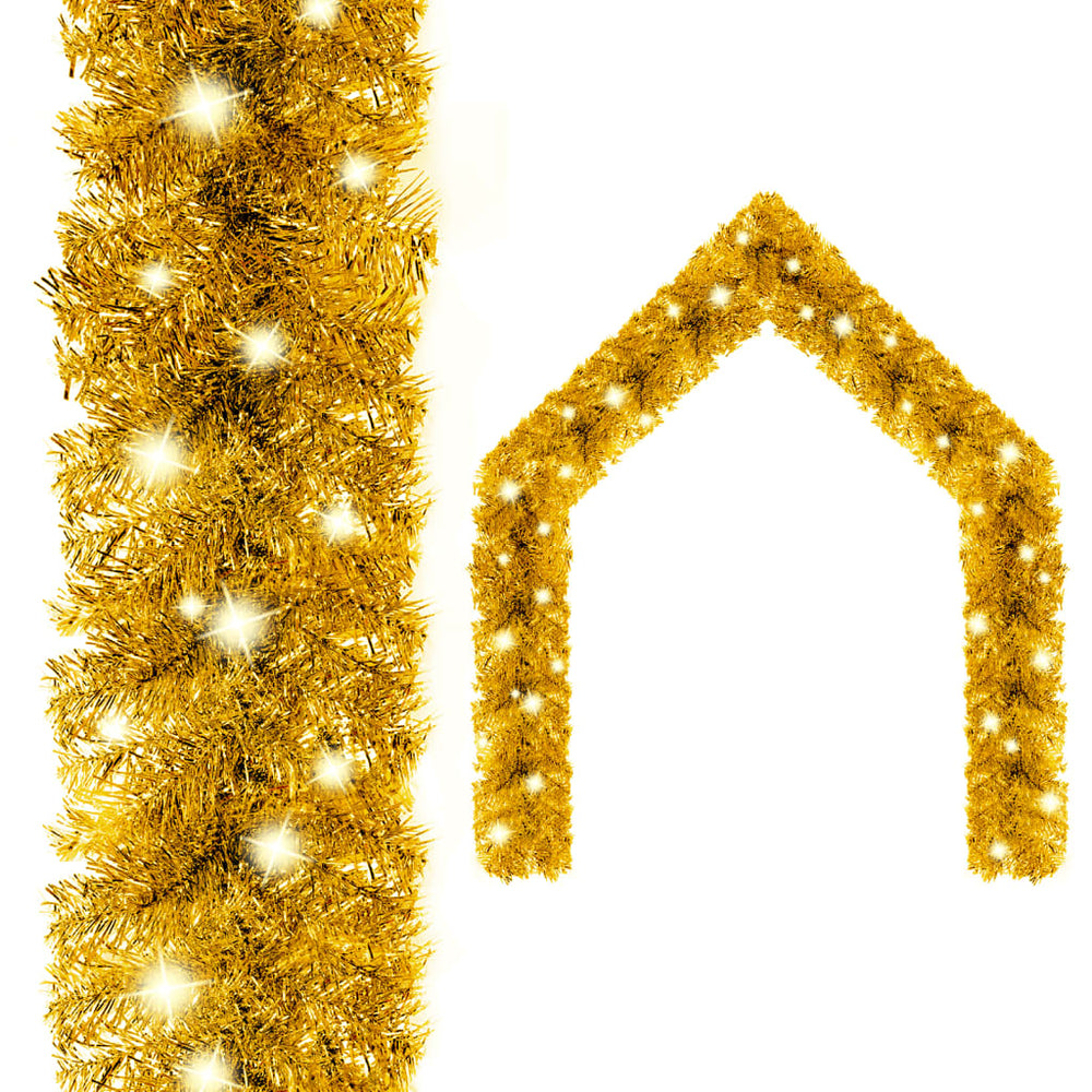 vidaXL Christmas Garland with LED 20 m Gold