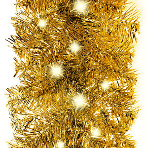 vidaXL Christmas Garland with LED 20 m Gold