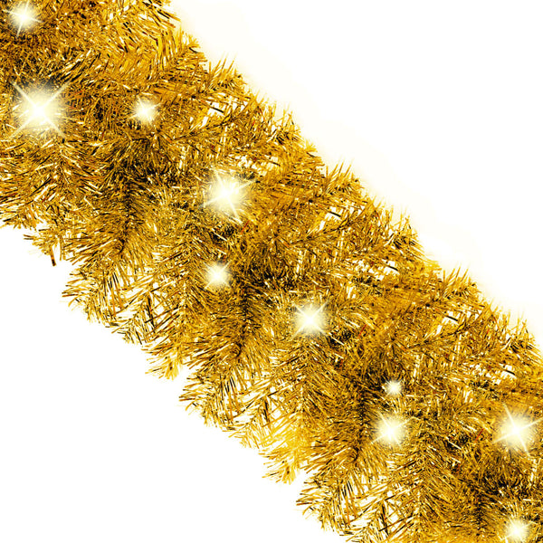 vidaXL Christmas Garland with LED 20 m Gold