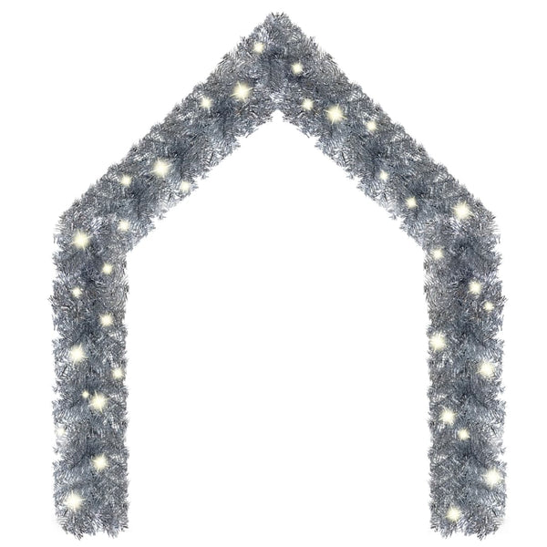 vidaXL Christmas Garland with LED 10 m Silver