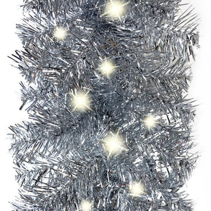 vidaXL Christmas Garland with LED 10 m Silver
