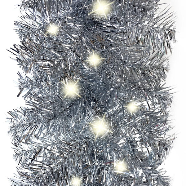 vidaXL Christmas Garland with LED 20 m Silver