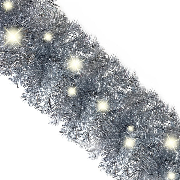vidaXL Christmas Garland with LED 20 m Silver