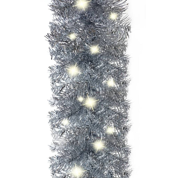 vidaXL Christmas Garland with LED 20 m Silver