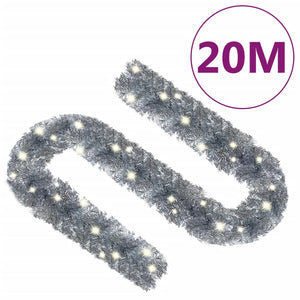 vidaXL Christmas Garland with LED 20 m Silver