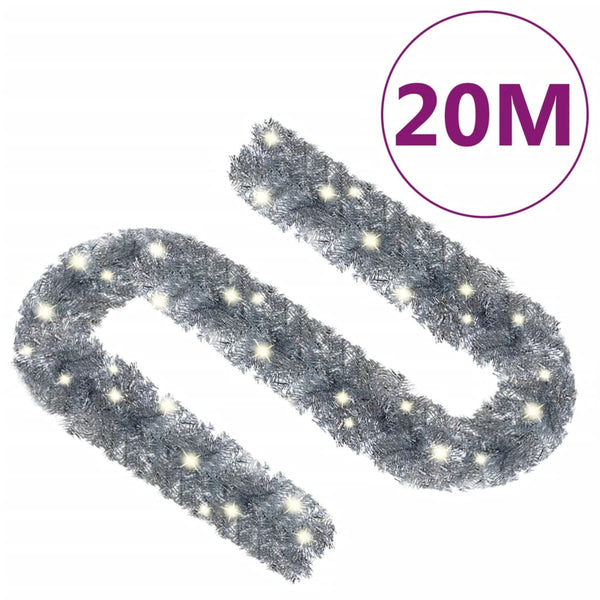 vidaXL Christmas Garland with LED 20 m Silver