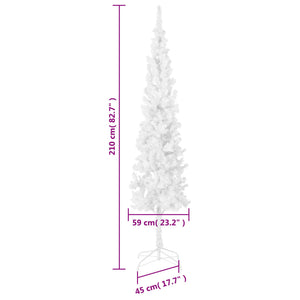 vidaXL Slim Christmas Tree White 210 cm