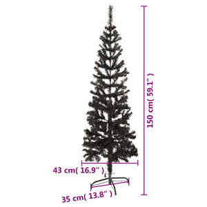 vidaXL Slim Christmas Tree Black 150 cm