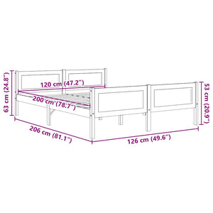 vidaXL Solid Pine Bed 120x200 cm