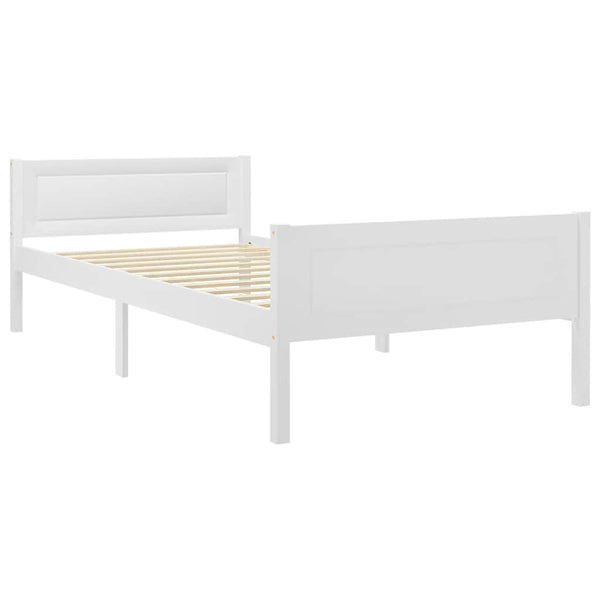 vidaXL Solid Pine Wood Bed White 90x200 cm