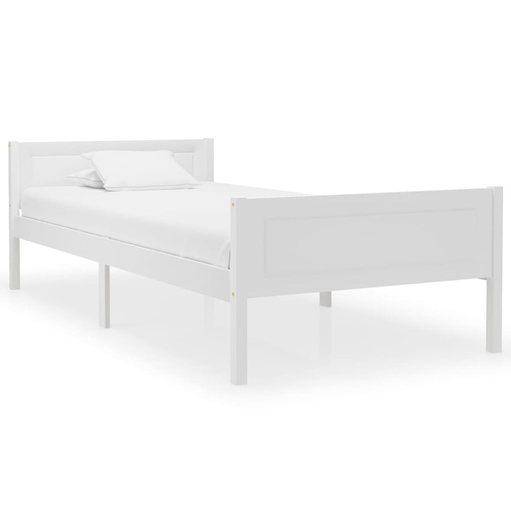 vidaXL Solid Pine Bed White 100x200 cm