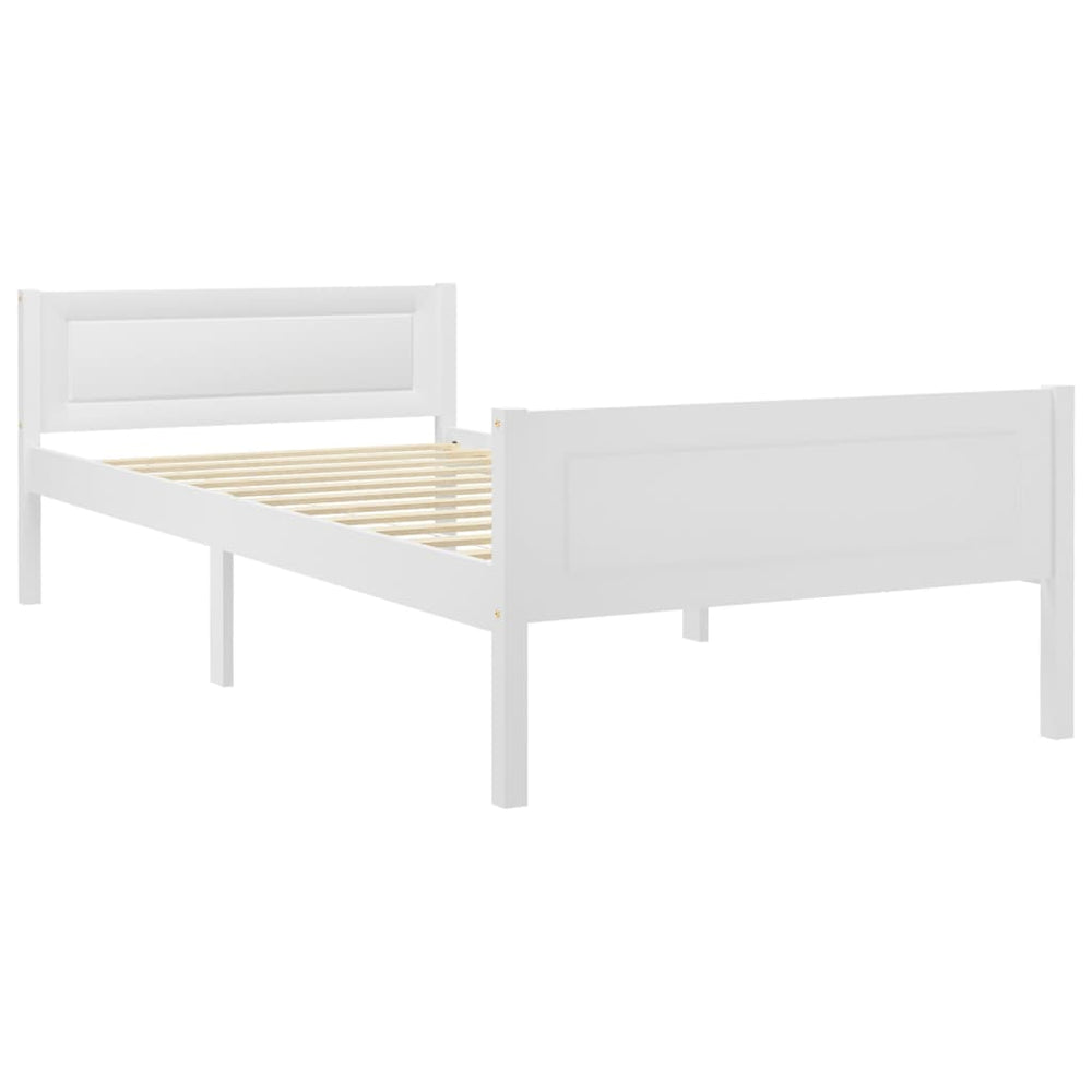 vidaXL Solid Pine Bed White 100x200 cm