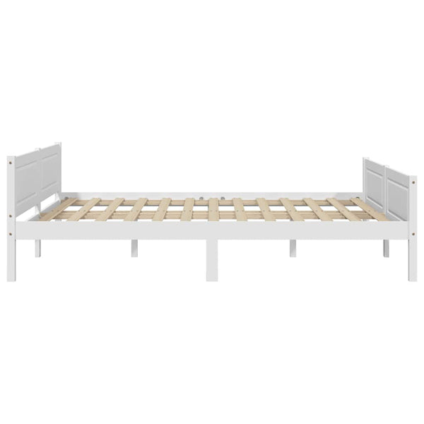 vidaXL Solid Pine Bed White 120x200 cm