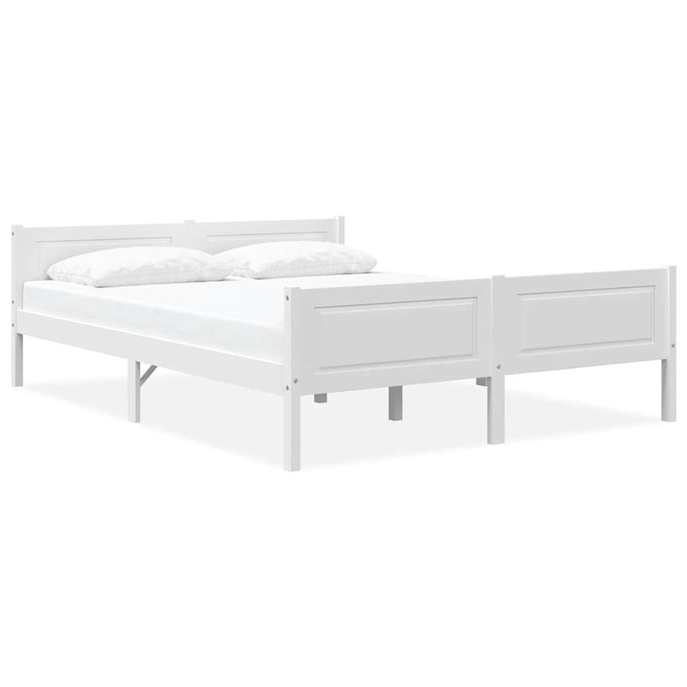 vidaXL Solid Pine Bed White 160x200 cm