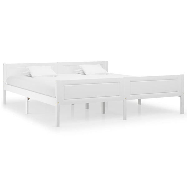 vidaXL Solid Pine Bed White 180x200 cm