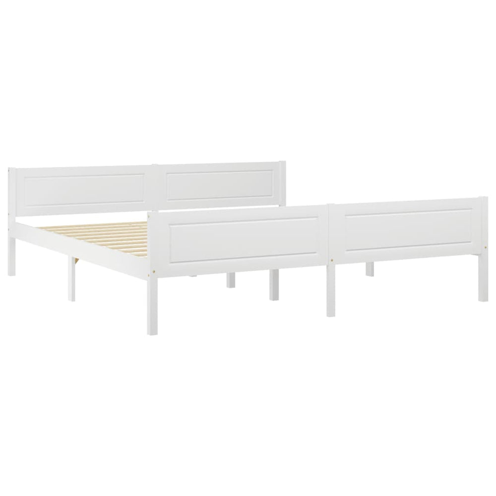 vidaXL Solid Pine Bed White 180x200 cm
