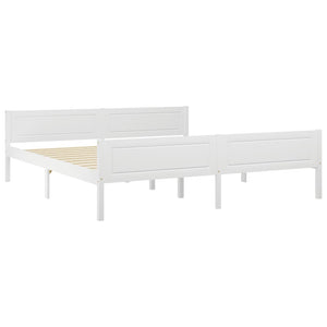 vidaXL Solid Pine Bed White 180x200 cm