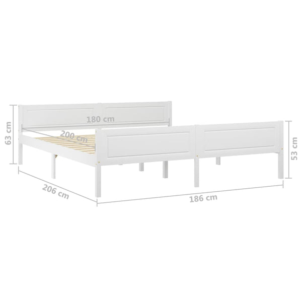 vidaXL Solid Pine Bed White 180x200 cm