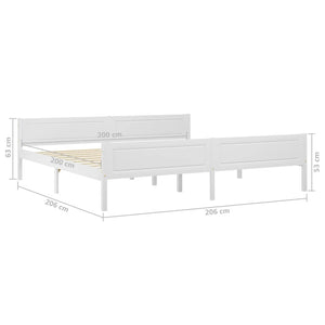 vidaXL Solid Pine Bed White 200x200 cm