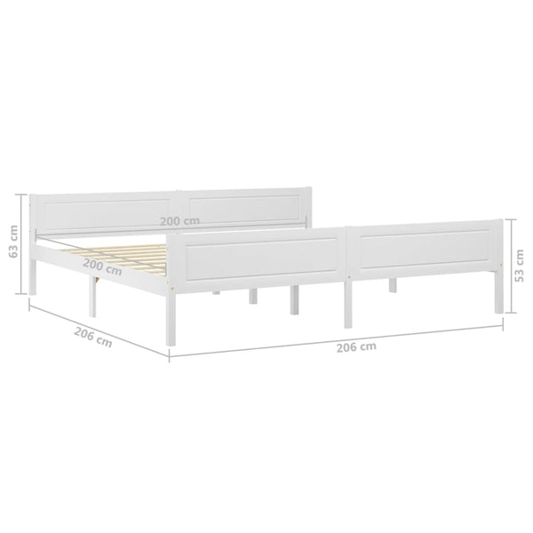 vidaXL Solid Pine Bed White 200x200 cm