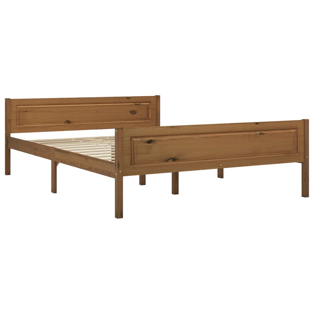 vidaXL Solid Pine Bed Honey Brown 120x200 cm