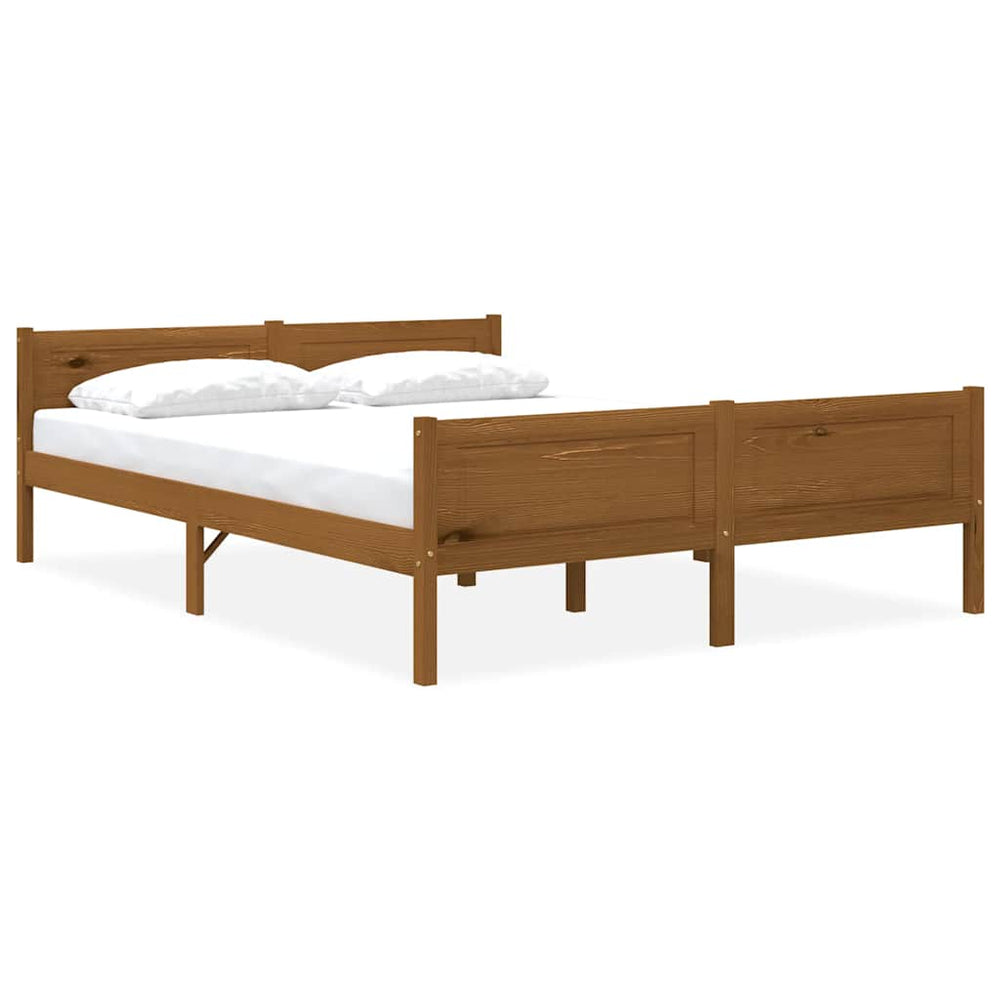 vidaXL Solid Pine Bed Honey Brown 160x200 cm