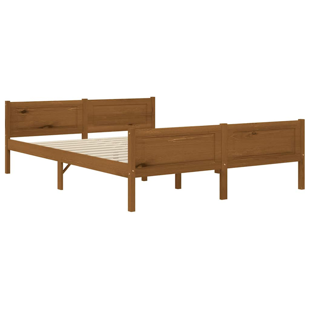 vidaXL Solid Pine Bed Honey Brown 160x200 cm
