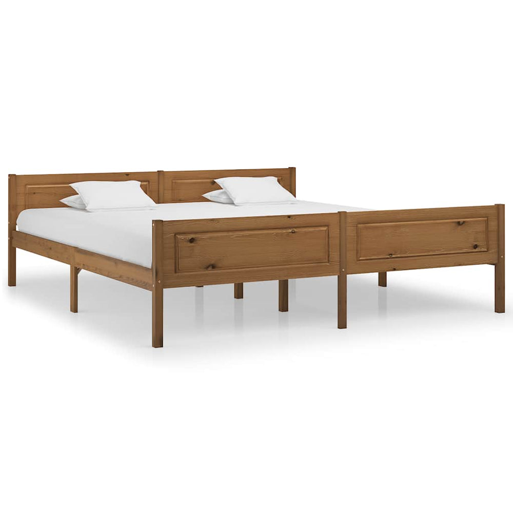 vidaXL Solid Pine Bed Honey Brown 180x200 cm