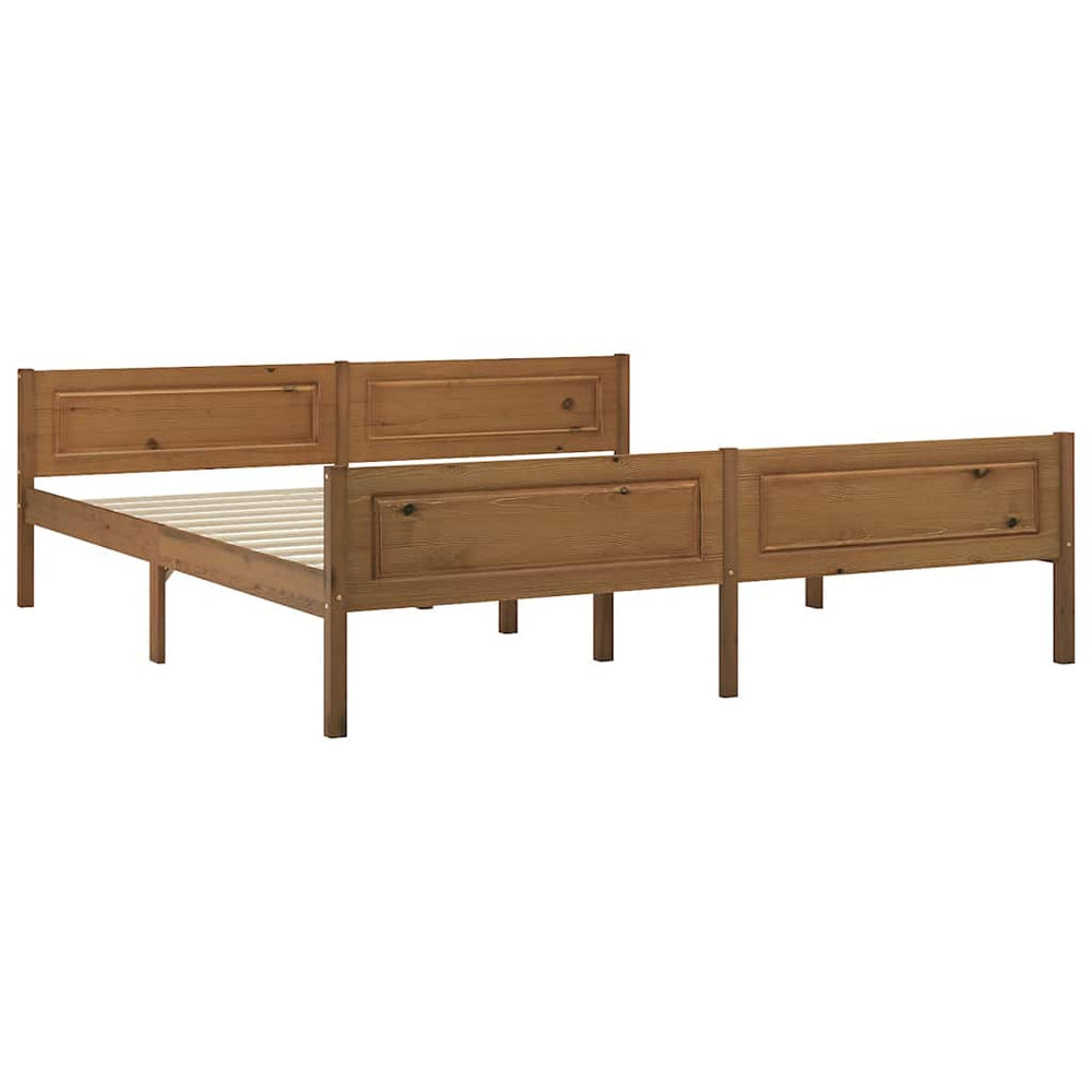 vidaXL Solid Pine Bed Honey Brown 180x200 cm