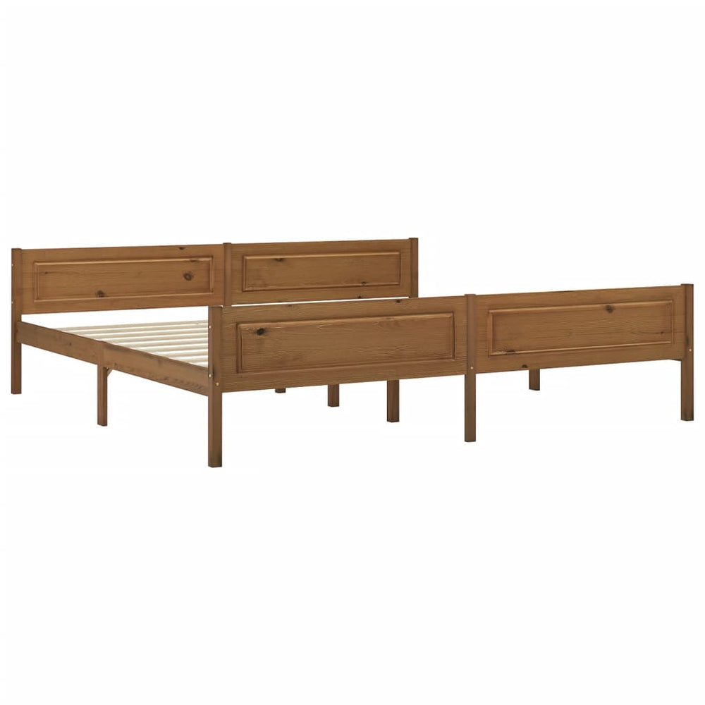 vidaXL Solid Pine Bed Honey Brown 200x200 cm