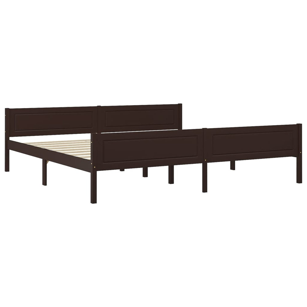 vidaXL Solid Pine Bed Dark Brown 200x200 cm