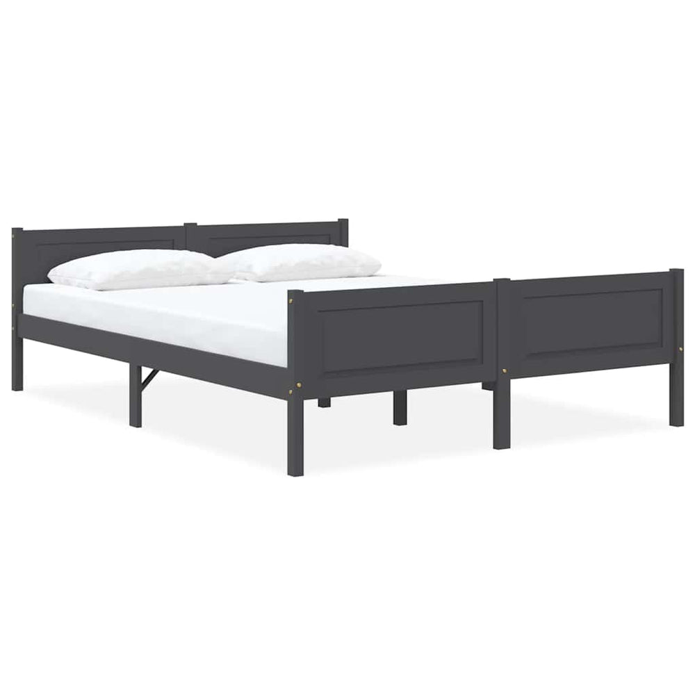 vidaXL Solid Pine Bed Grey 120x200 cm