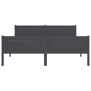 vidaXL Solid Pine Bed Grey 120x200 cm