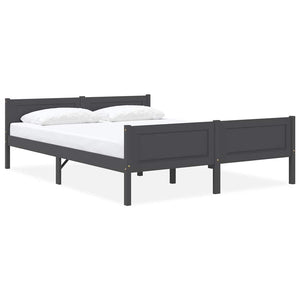 vidaXL Solid Pine Bed Grey 140x200 cm