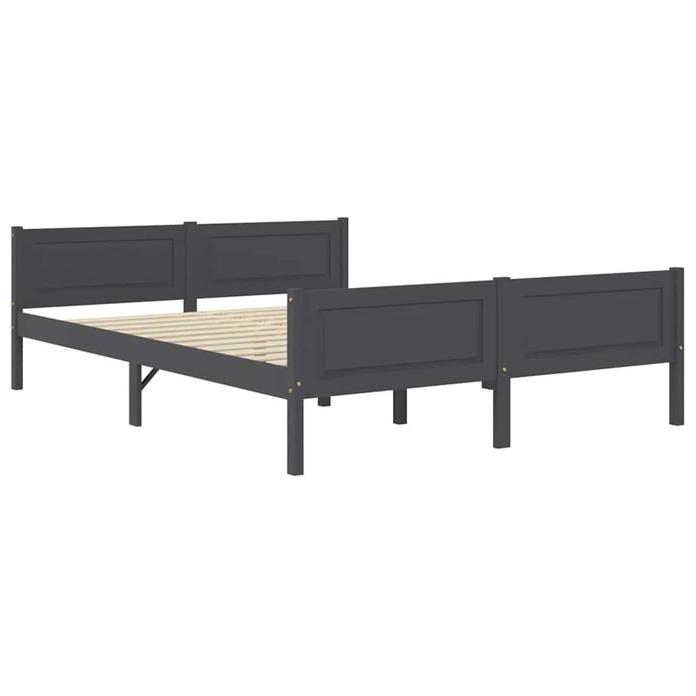 vidaXL Solid Pine Bed Grey 140x200 cm