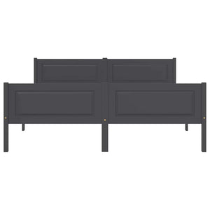 vidaXL Solid Pine Bed Grey 160x200 cm