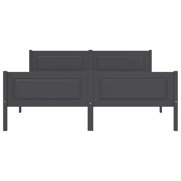 vidaXL Solid Pine Bed Grey 160x200 cm