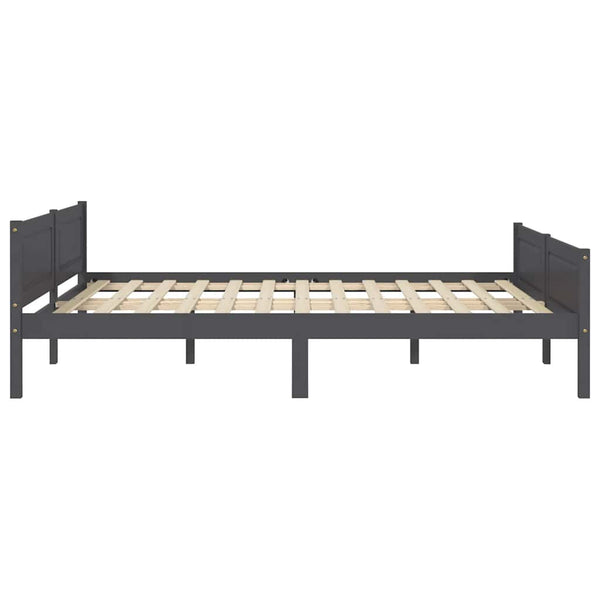 vidaXL Solid Pine Bed Grey 160x200 cm