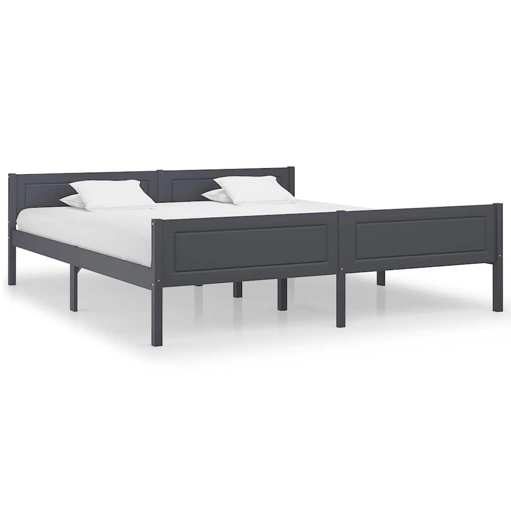 vidaXL Solid Pine Bed Grey 180x200 cm