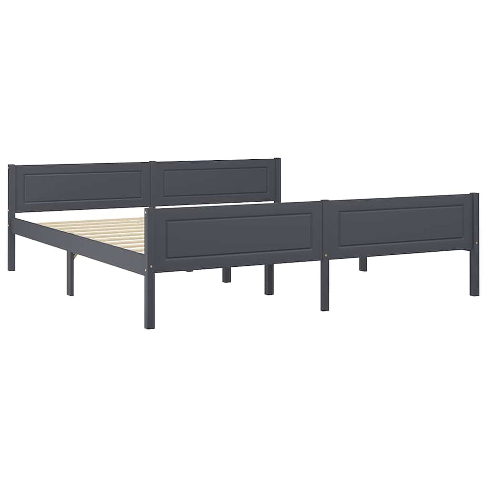 vidaXL Solid Pine Bed Grey 180x200 cm
