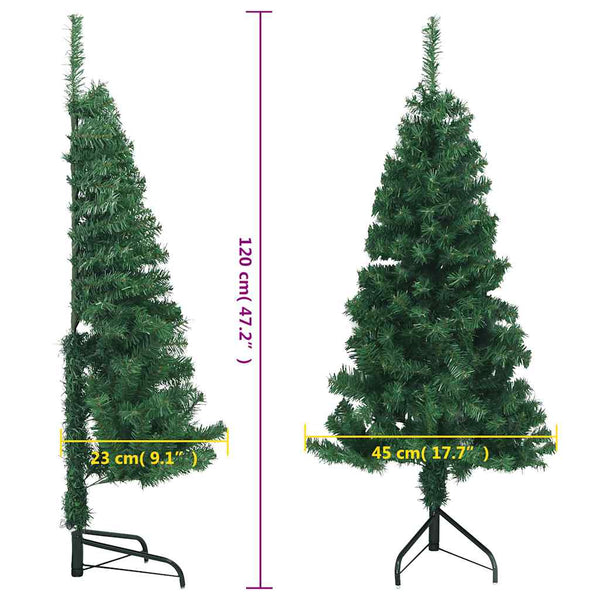 vidaXL Artificial Corner Christmas Tree Green 120 cm PVC