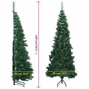 vidaXL Artificial Corner Christmas Tree Green 240 cm PVC