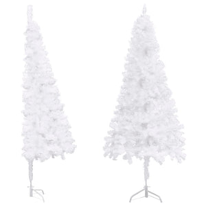 vidaXL Artificial Corner Christmas Tree White 240 cm PVC