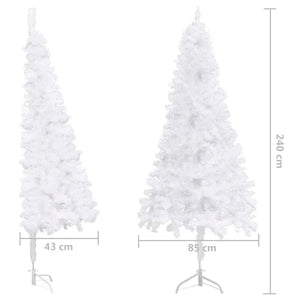 vidaXL Artificial Corner Christmas Tree White 240 cm PVC