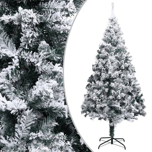 vidaXL Flocked Artificial Christmas Tree Green 300 cm PVC